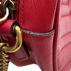 Gucci Shoulder Bag GG Marmont Quilted Small 447632 GUCCI Chain Red