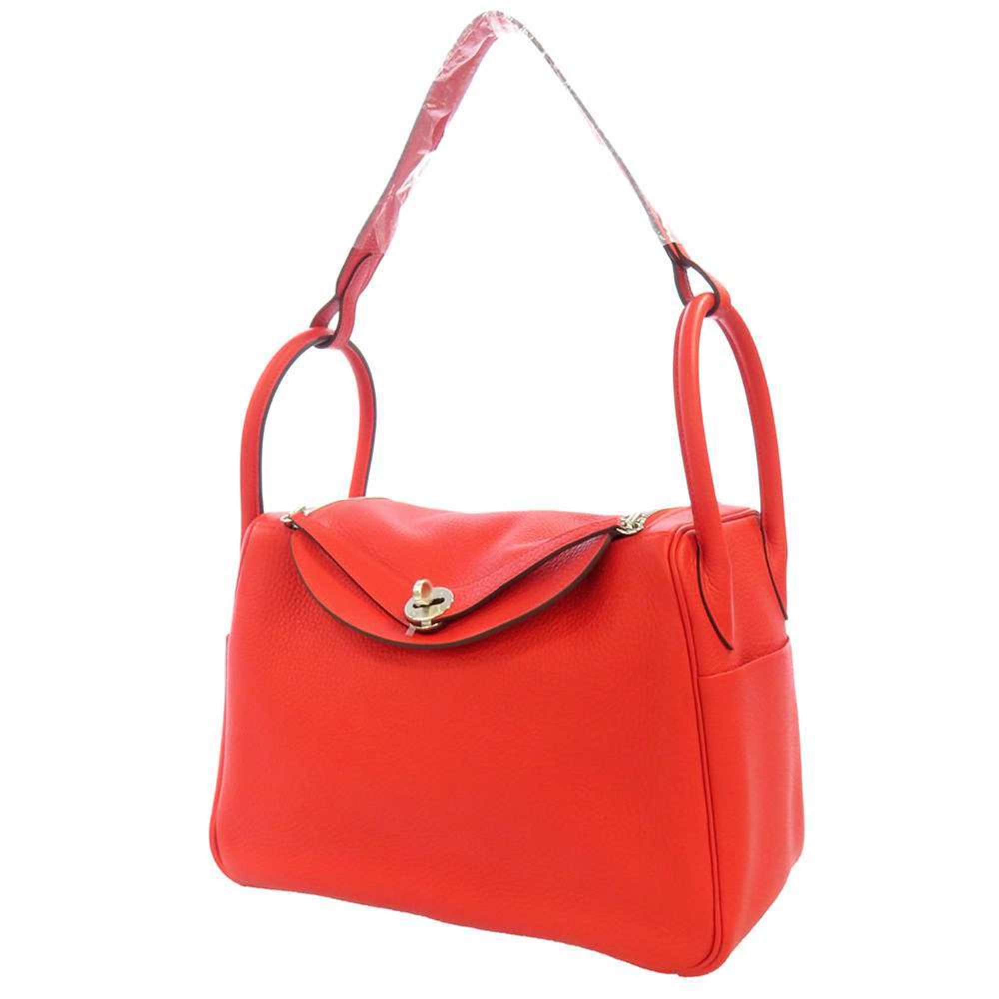 Hermes handbag Lindy 30 Rouge Cou Taurillon Clemence Y stamp