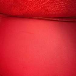 Hermes handbag Lindy 30 Rouge Cou Taurillon Clemence Y stamp