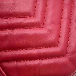 Gucci Shoulder Bag GG Marmont Quilted Small 447632 GUCCI Chain Red