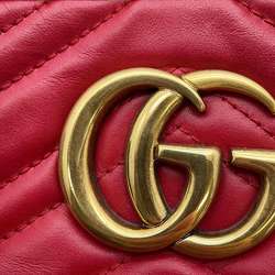 Gucci Shoulder Bag GG Marmont Quilted Small 447632 GUCCI Chain Red