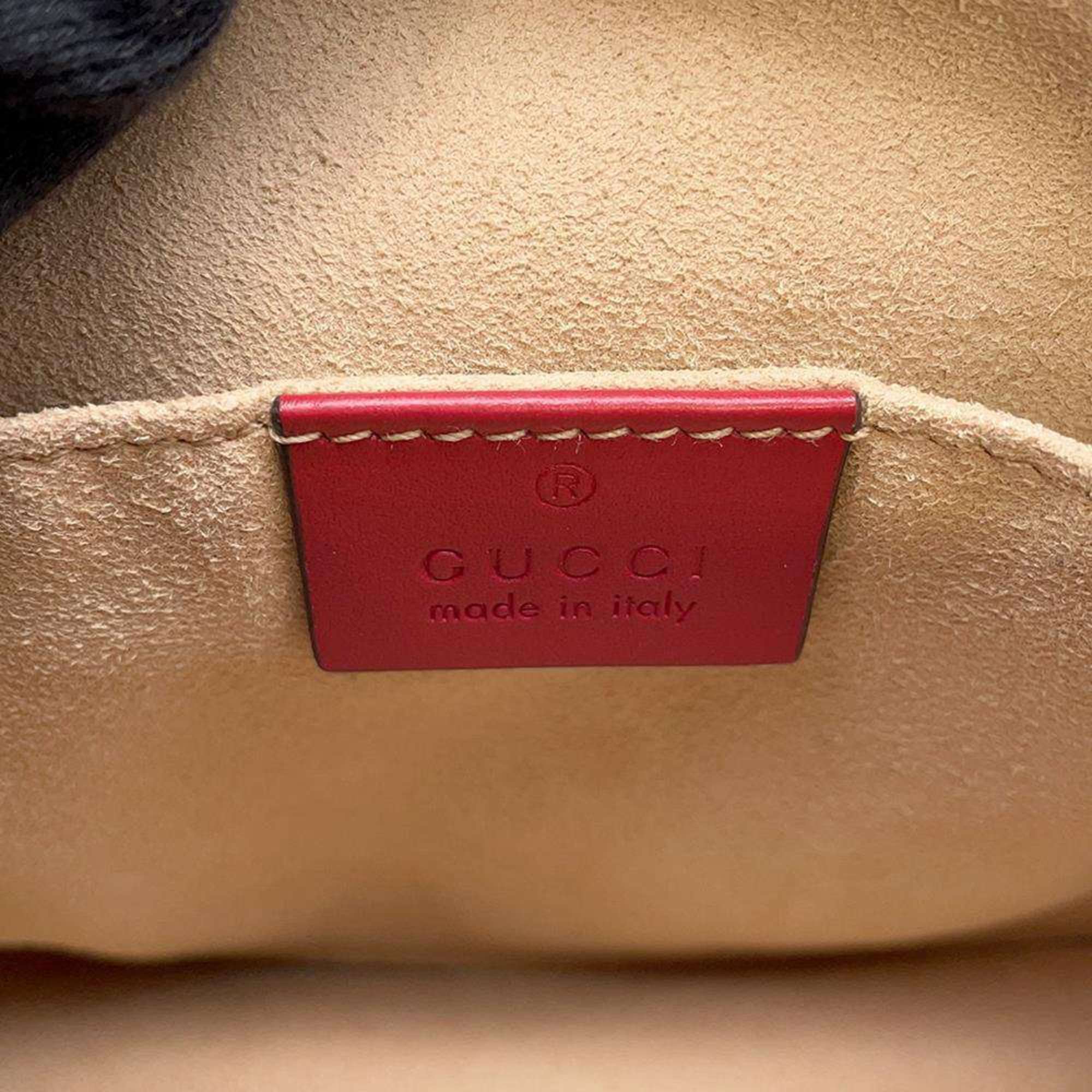 Gucci Shoulder Bag GG Marmont Quilted Small 447632 GUCCI Chain Red