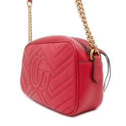 Gucci Shoulder Bag GG Marmont Quilted Small 447632 GUCCI Chain Red