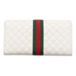 Gucci Long Wallet GG Marmont Quilted Web 536451 GUCCI White