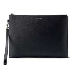 Saint Laurent Clutch Bag Zip Tablet Holder Leather 683865 SAINT LAURENT PARIS Black