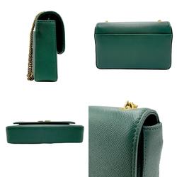 BALENCIAGA Shoulder Bag Leather Metal Dark Green Women's z1831