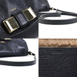 Chloé Chloe handbag shoulder bag leather black gold ladies e58872k