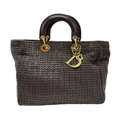 Christian Dior handbag leather brown ladies z1840