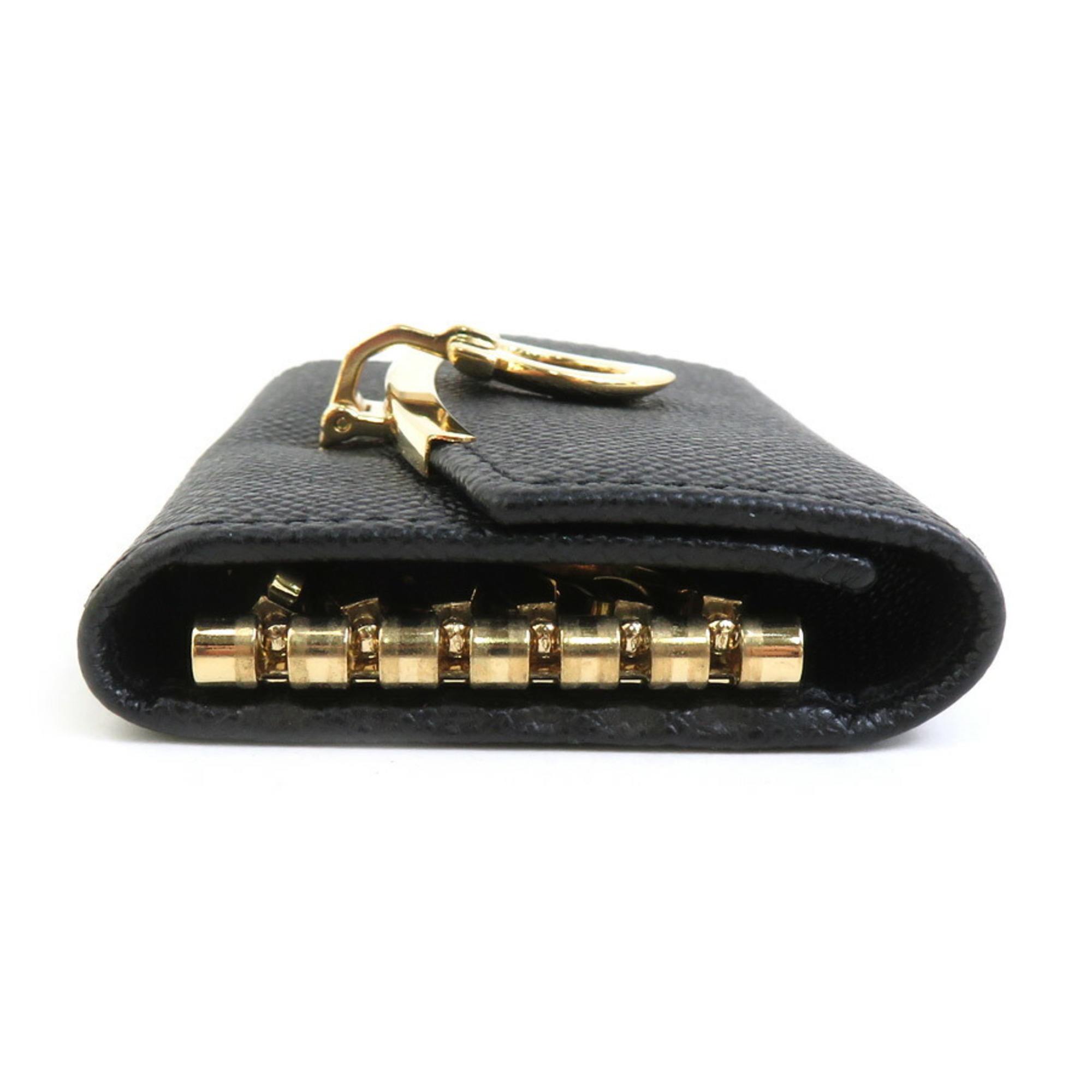 Salvatore Ferragamo Gancini Leather Key Case Black Women's a0419