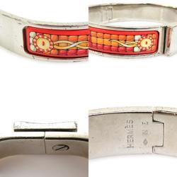 Hermes HERMES bangle bracelet click clack metal enamel silver orange ladies e58888a