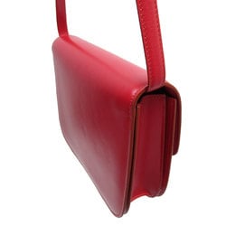 CELINE shoulder bag classic box leather red women's w0588a