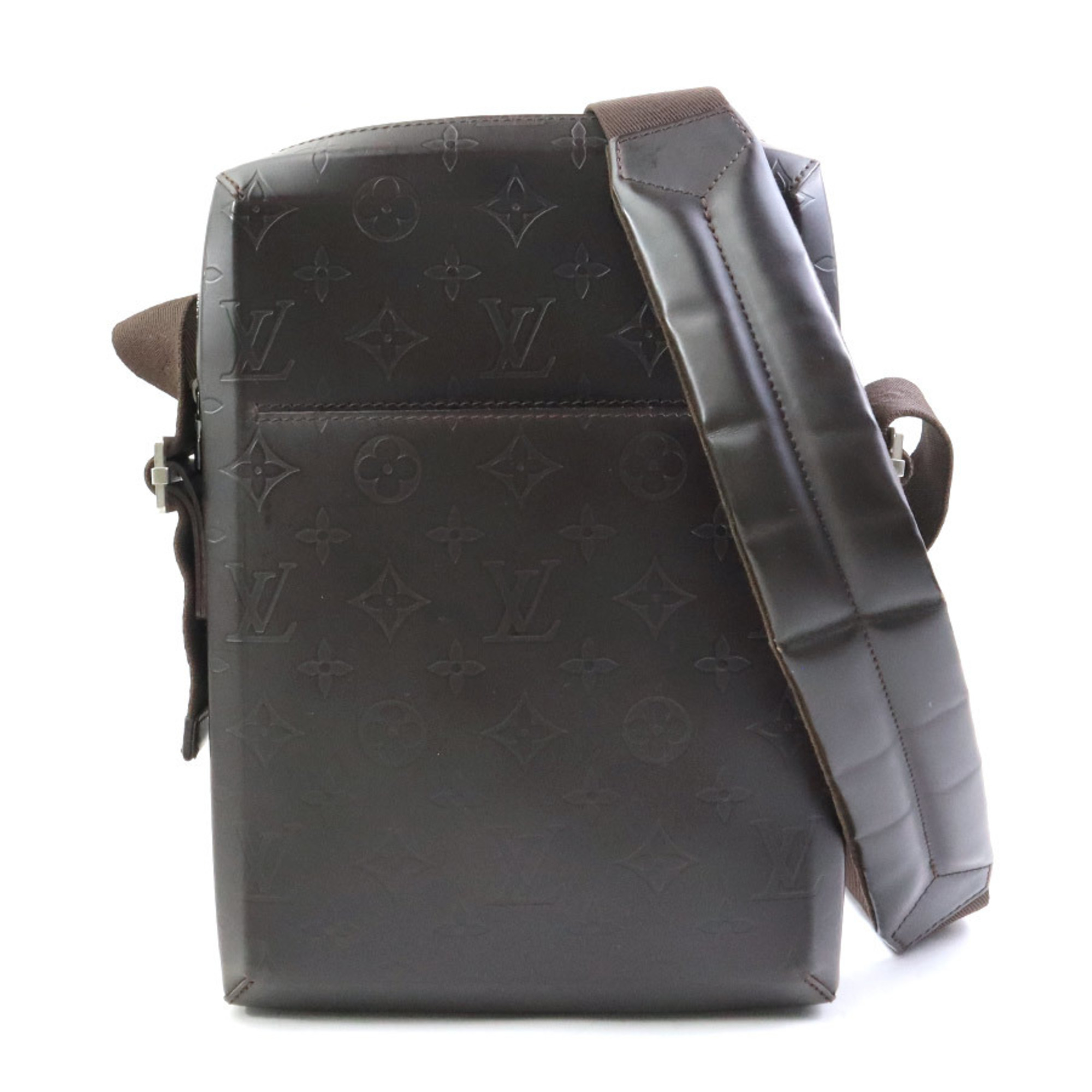 Louis Vuitton LOUIS VUITTON Shoulder Bag Monogram Glace Bobby Leather Dark Brown Silver Men's M46520 e58874a