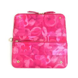 Louis Vuitton LOUIS VUITTON Round Long Wallet Ikat Flower Portefeuille Ansolite Monogram Canvas Rose Andian Women's M60391 a0417