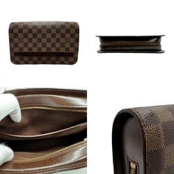 Louis Vuitton LOUIS VUITTON Clutch Bag Damier Saint Canvas Brown Gold Men's N51993 n0109