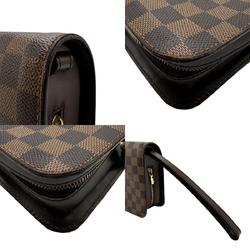 Louis Vuitton LOUIS VUITTON Clutch Bag Damier Saint Canvas Brown Gold Men's N51993 n0109