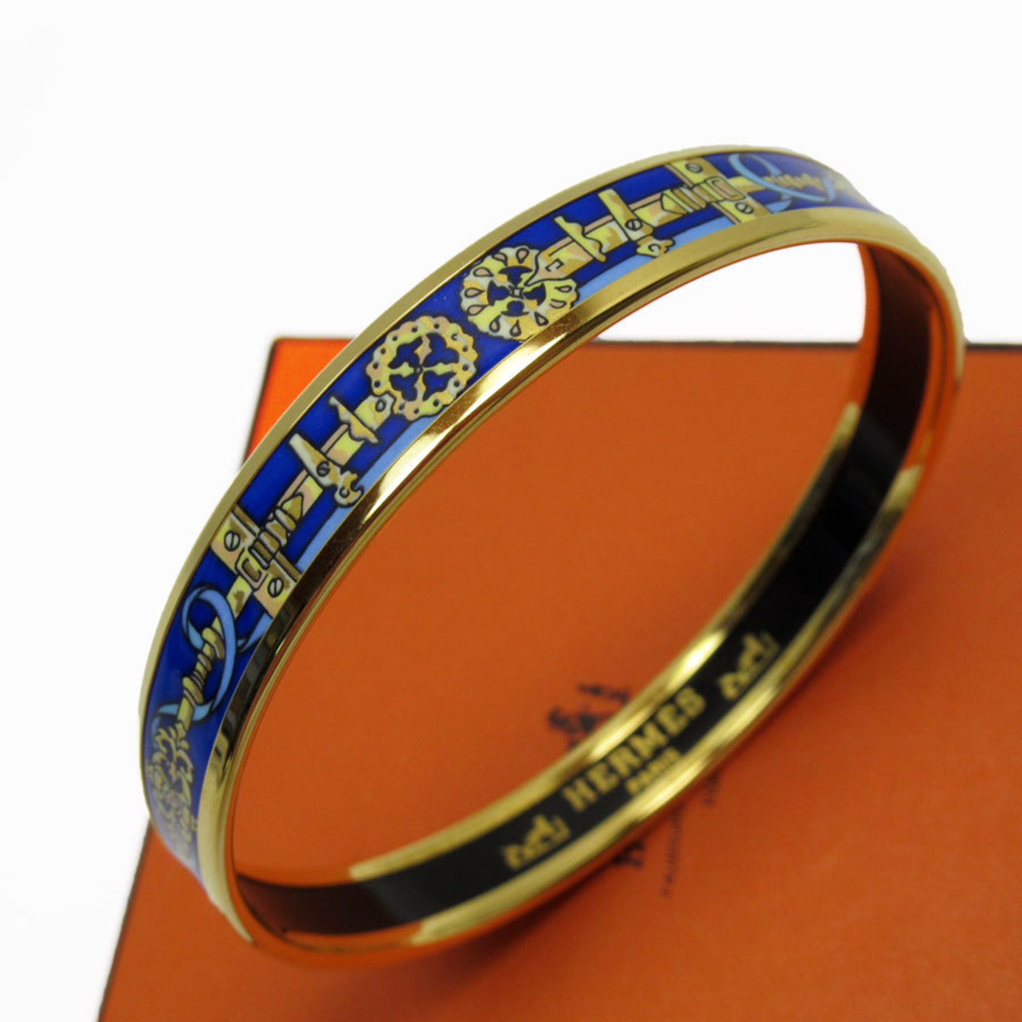 Hermes HERMES Bangle Emaille Metal Blue Men's Women's w0605g