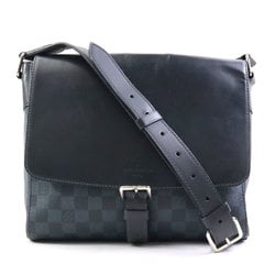 Louis Vuitton LOUIS VUITTON Shoulder Bag Damier Cobalt Newport PM Coated Canvas Leather Black Navy Silver Men's N41587 e58873a