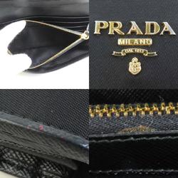 PRADA Bi-fold long wallet nylon black men's women's 1M1132 a0418