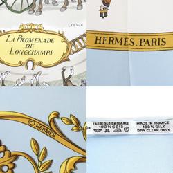 Hermes HERMES Scarf Muffler Carre 90 LA PROMENADE DE LONGCHAMPS Silk Light Blue Multicolor Women's e58882a