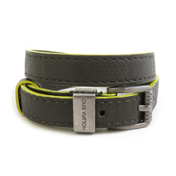 Louis Vuitton LOUIS VUITTON Bracelet Leather Khaki x Yellow Men's M6095 a0416