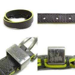 Louis Vuitton LOUIS VUITTON Bracelet Leather Khaki x Yellow Men's M6095 a0416