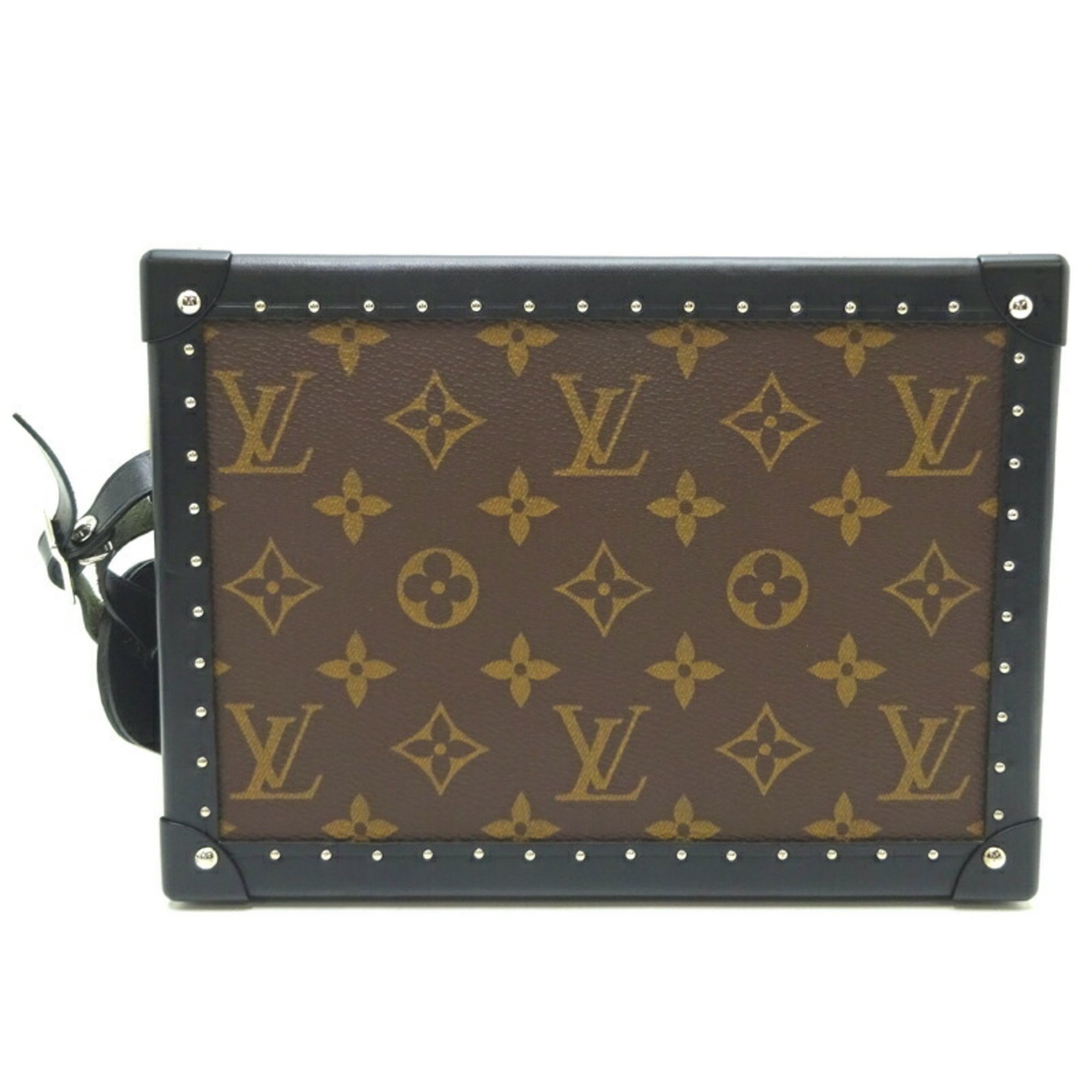 Louis Vuitton Clutch Box Women's and Men's Shoulder Bag M20252 Monogram Macassar Black