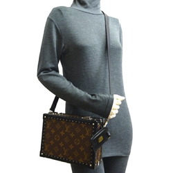 Louis Vuitton Clutch Box Women's and Men's Shoulder Bag M20252 Monogram Macassar Black