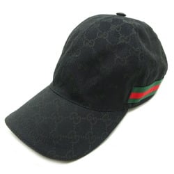 Gucci #M 58cm Women's/Men's Cap 200035 GG Canvas Black