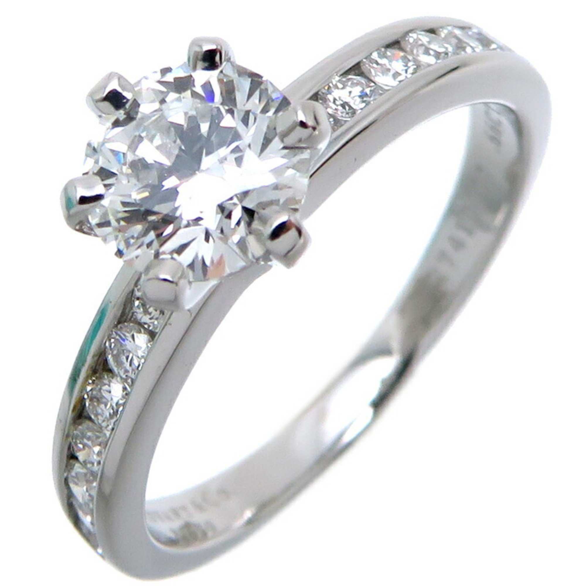 Tiffany 0.66ct Diamond Solitaire Channel Setting Ladies Ring, Pt950 Platinum, Size 10