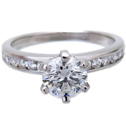 Tiffany 0.66ct Diamond Solitaire Channel Setting Ladies Ring, Pt950 Platinum, Size 10