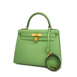 Hermes handbag Kelly 28 Y stamped Veau Epsom Vert Cricket for women