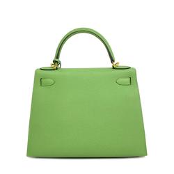 Hermes handbag Kelly 28 Y stamped Veau Epsom Vert Cricket for women