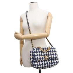 Chanel Chain Shoulder Bag 19 Flap Coco Mark Tweed AS1160 CHANEL