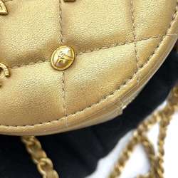 Chanel Chain Shoulder Bag Coco Mark Matelasse Round Lambskin CHANEL