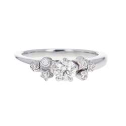 Chanel Ring Comet D'Amour Engagement Diamond Center Stone 0.32ct Pt950 Size 49 J10367 CHANEL