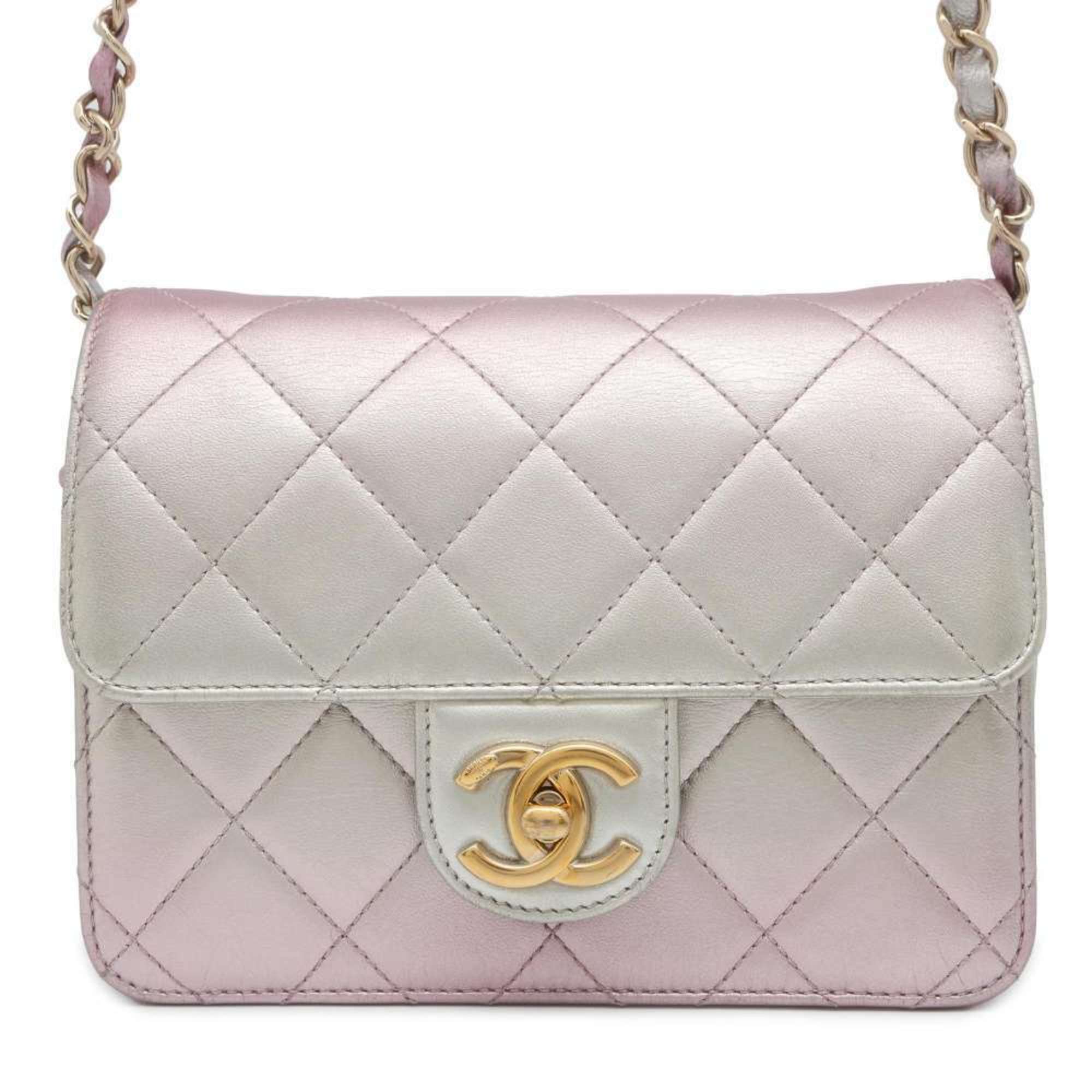 Chanel Chain Shoulder Bag Gradient Matelasse Coco Mark Lambskin AS3002 CHANEL