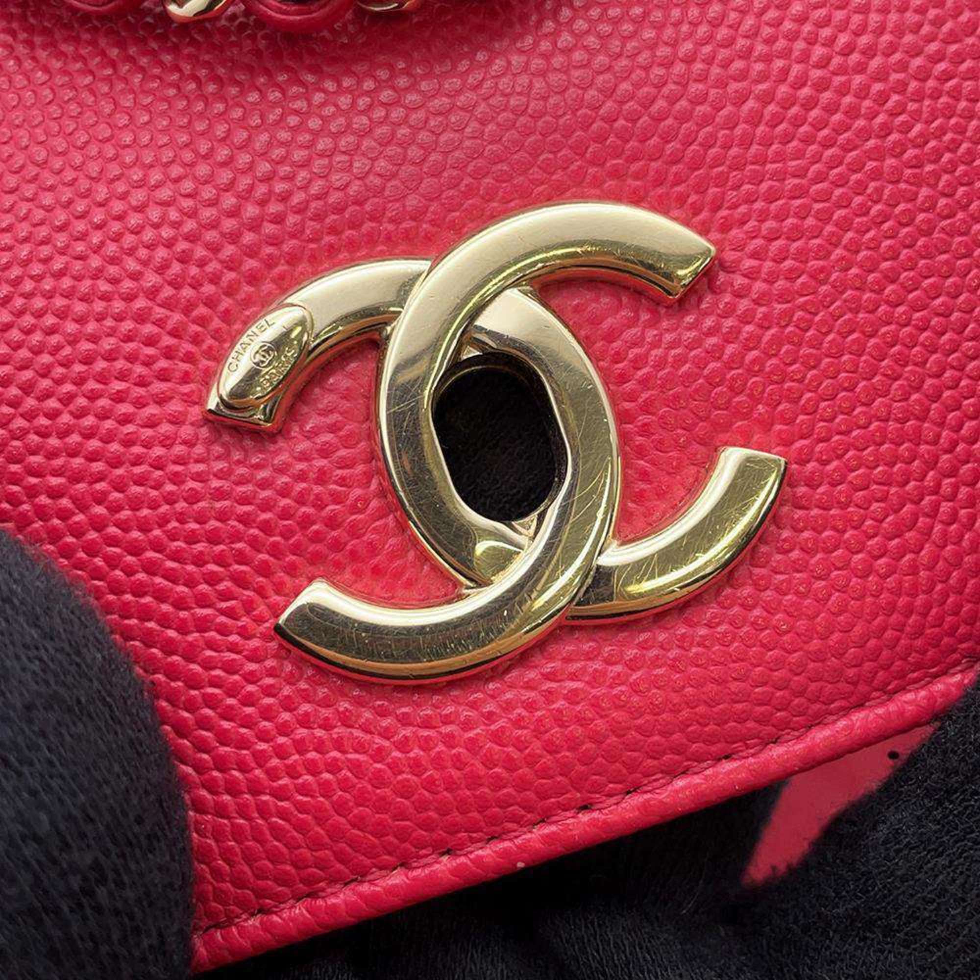 Chanel Backpack Matelasse Coco Mark Caviar Skin A93748 CHANEL Bag