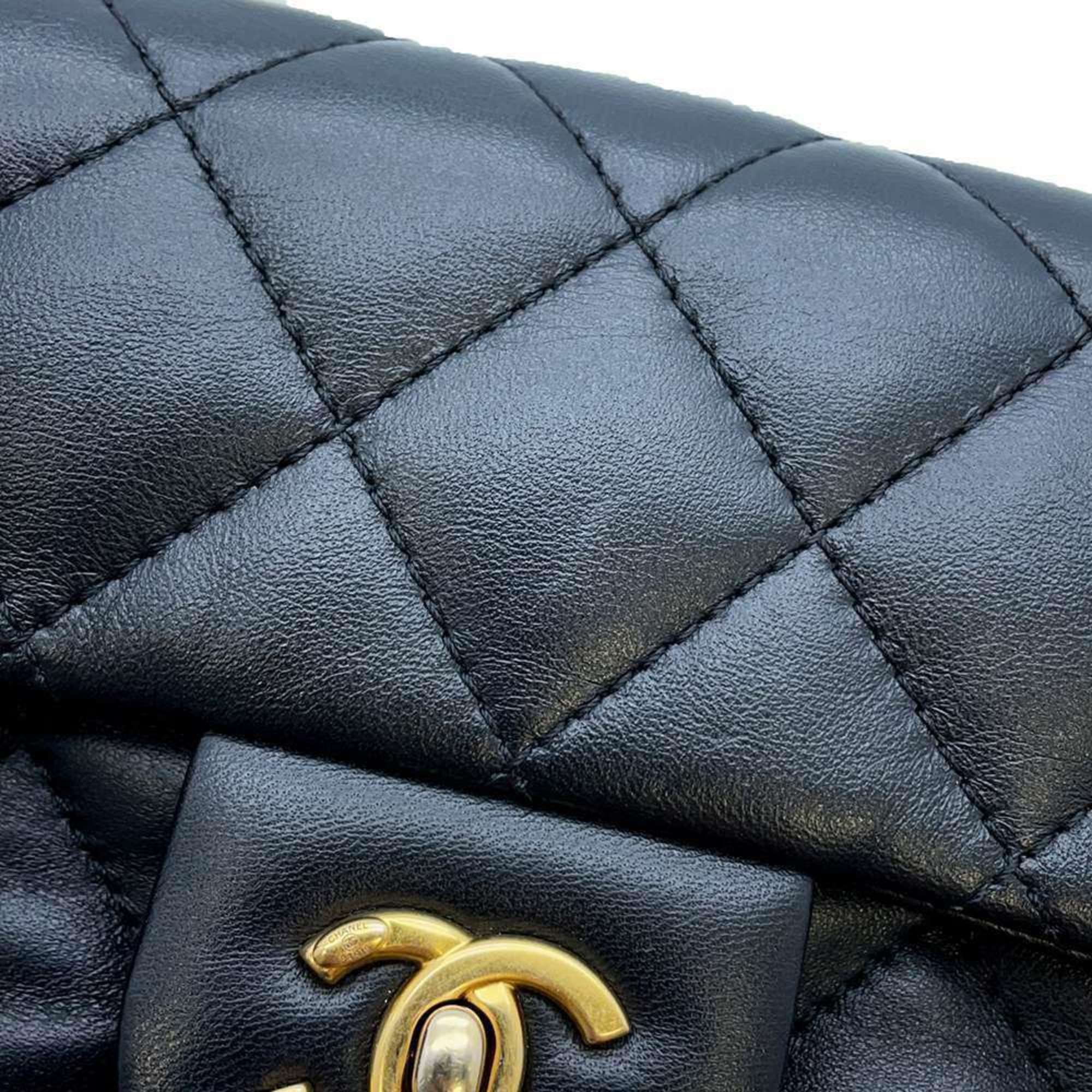 Chanel Chain Shoulder Bag Matelasse Coco Mark AS3456 CHANEL Heart Black