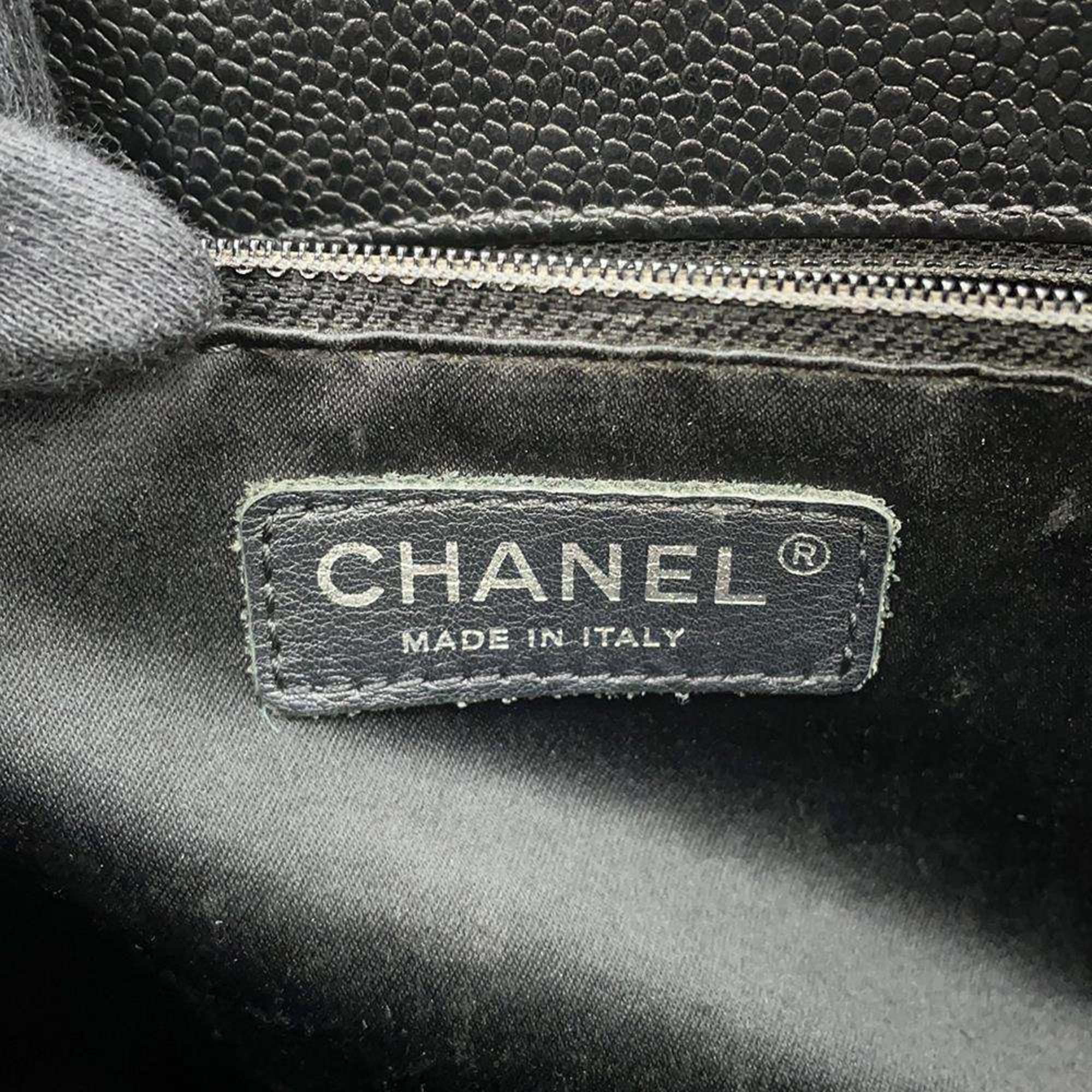 Chanel Chain Tote Bag Matelasse Coco Mark GST Caviar Skin A50995 Shoulder