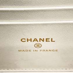 Chanel Chain Shoulder Bag Vanity Case Coco Mark Matelasse Caviar Skin AP3079 CHANEL Heart White