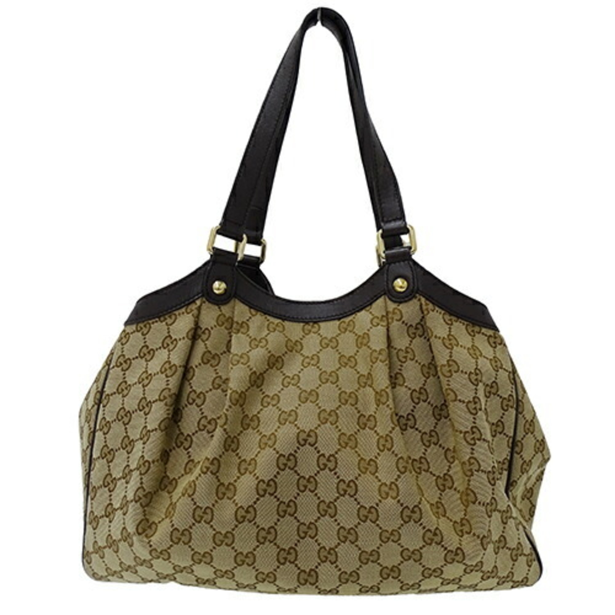 Gucci GUCCI Bag Women's GG Canvas Tote Brown 388919 Plenty of Storage