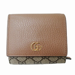 GUCCI Women's Petit Marmont GG Supreme Bi-fold Wallet PVC Beige 598587 Compact