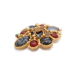 CHANEL Brooch Coco Mark Color Stone 01 A