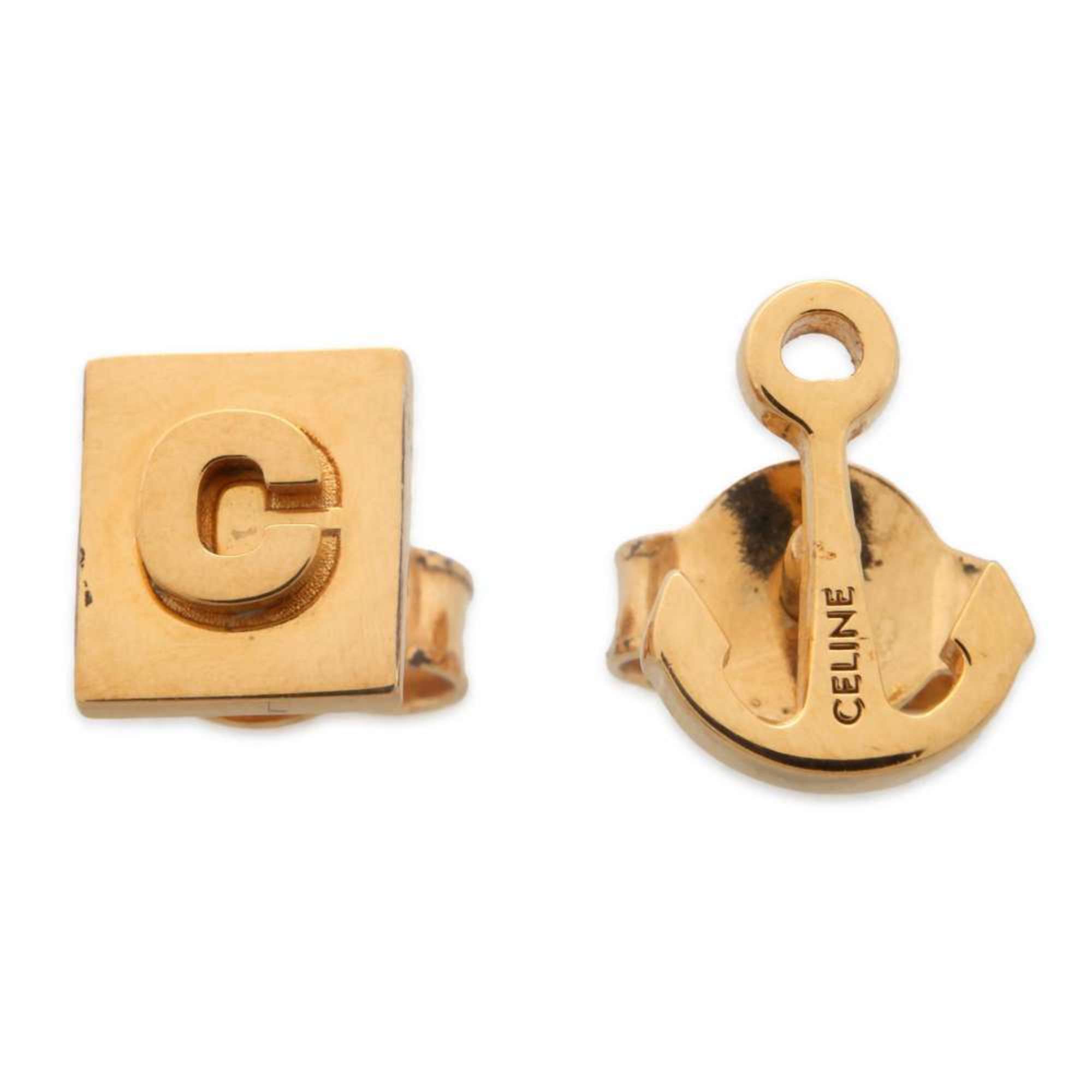 CELINE Earrings Anchor Motif Metal