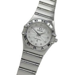 OMEGA Constellation 1562.36 Ladies Watch 12P Diamond Quartz Stainless Steel SS Silver White Polished