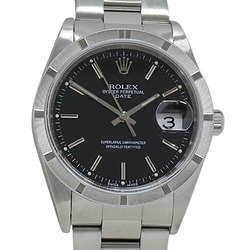 Rolex ROLEX Oyster Perpetual Date 15210 F Series Men's Watch Automatic AT Stainless Steel SS Silver Black Polished