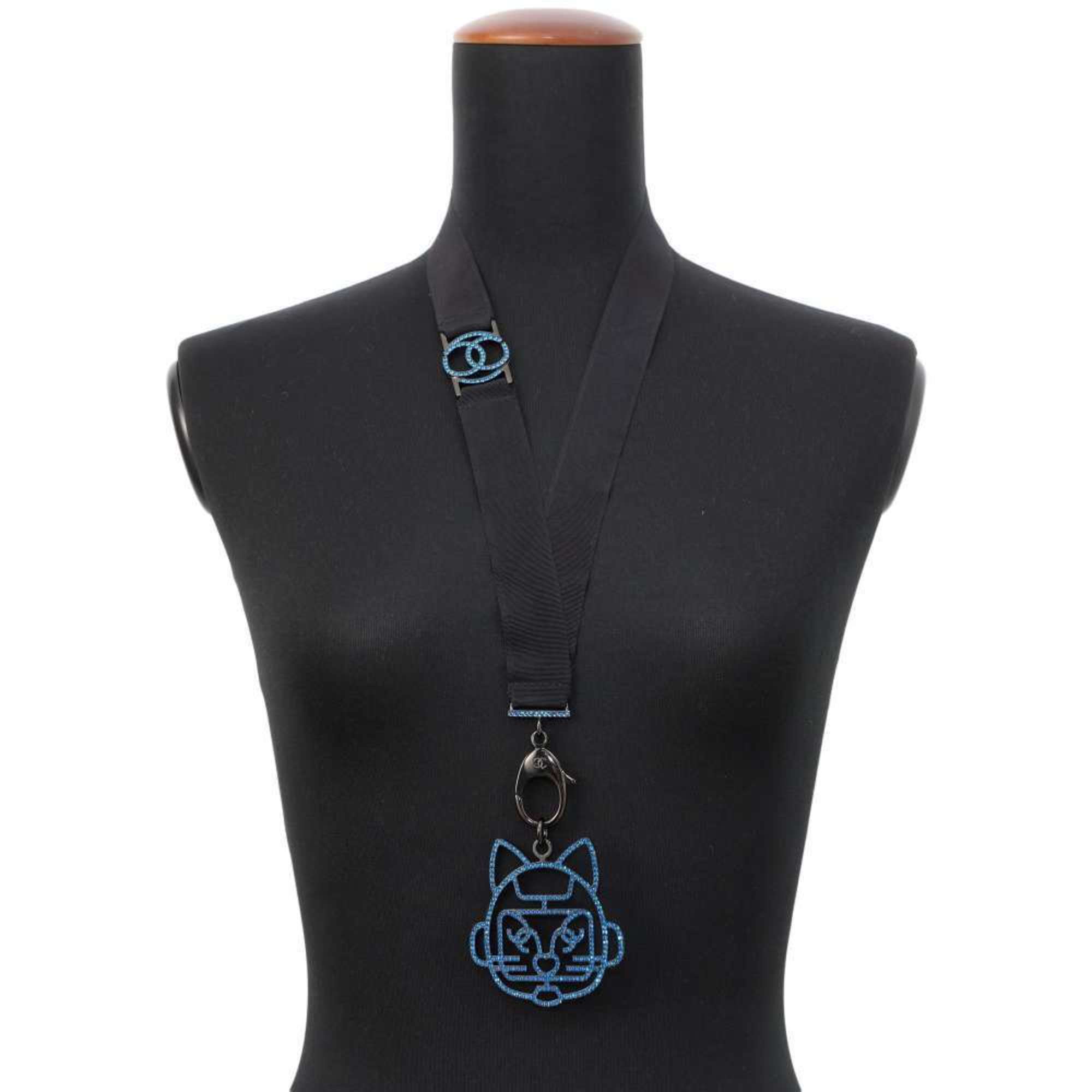 Chanel Necklace Robot Cat Coco Mark Rhinestone B17S CHANEL