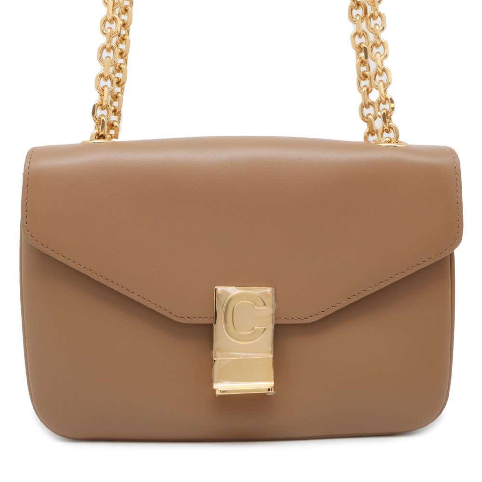 Celine Shoulder Bag C Medium Chain Calf Leather 187253 CELINE Beige Sale