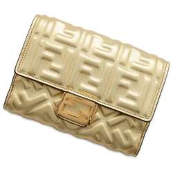 Fendi Bi-fold Wallet Embossed FF 8M0419 FENDI Gold