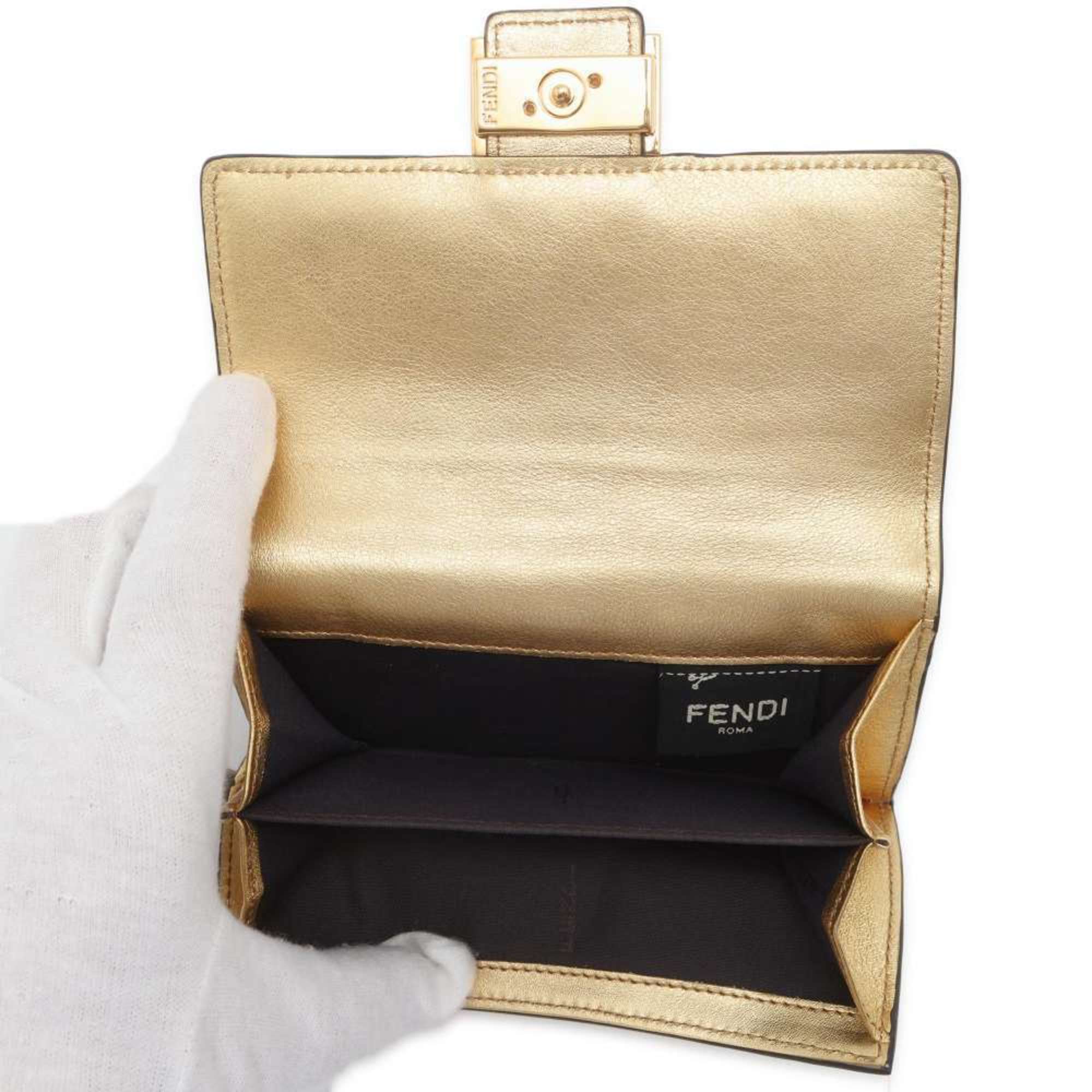 Fendi Bi-fold Wallet Embossed FF 8M0419 FENDI Gold